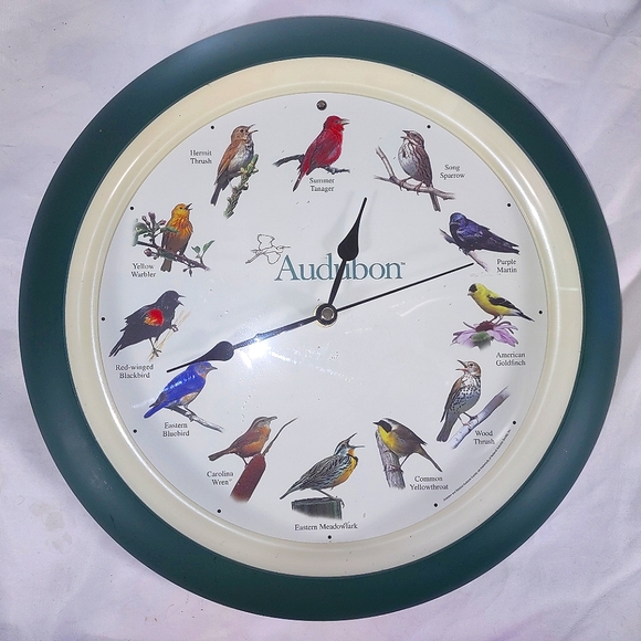 Audubon Wall Decor Audubon Singing Chirping Bird Analog Wall Clock